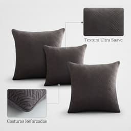Funda Decorativa Plush Gris Texturizada Pack de 3 046 Diseno Moderno