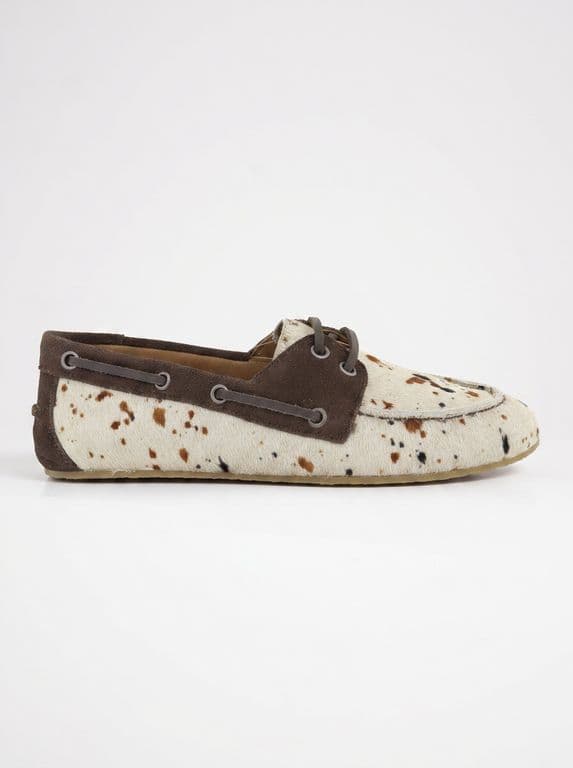 Mocasin Cuero Mujer Aria Print Cafe 39