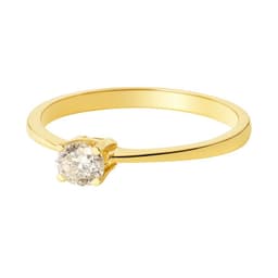 Anillo Oro 18kt Diamantes 1x30 Pts Amarillo 13