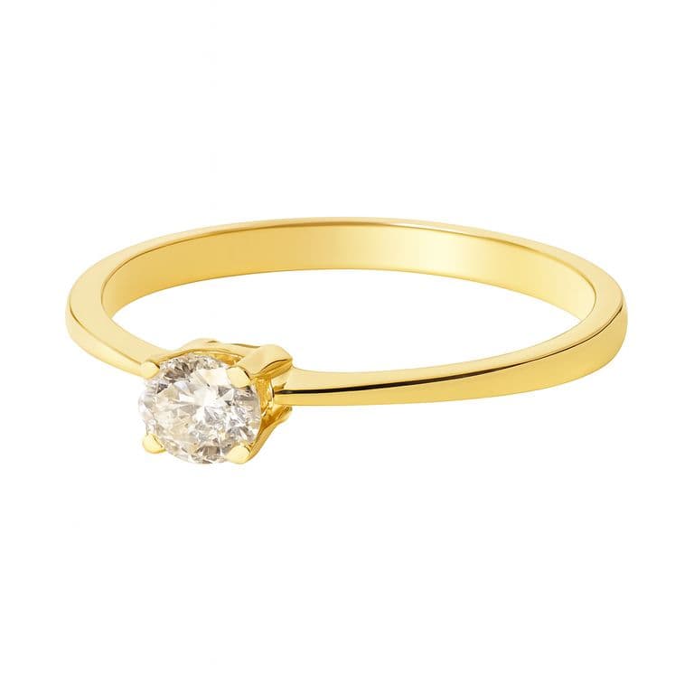 Anillo Oro 18kt Diamantes 1x30 Pts Amarillo 13