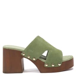Sandalia Mujer Gamuza Verde 38