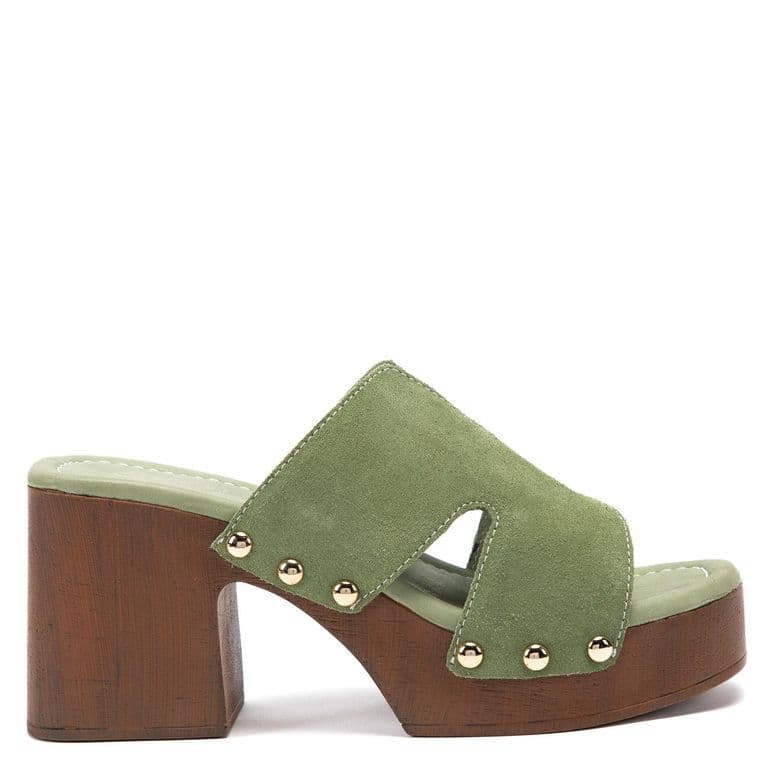 Sandalia Mujer Gamuza Verde 38