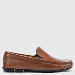 Mocasin Hombre Cuero Cafe 39