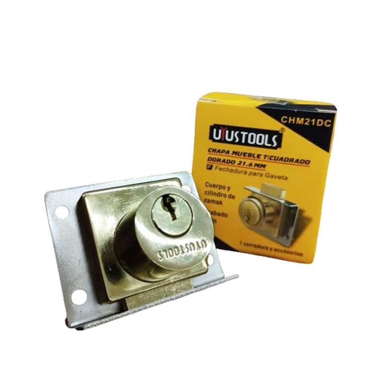 CHAPA MUEBLE DORADO T/CUADRADO 21.6mm (CM-24C) UYUSTOOLS