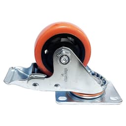RUEDA INDUSTRIAL NARANJO CON FRENO 3" UYU