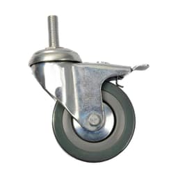 RUEDA INDUSTRIAL GRIS ROSCA 3" CON FRENOS