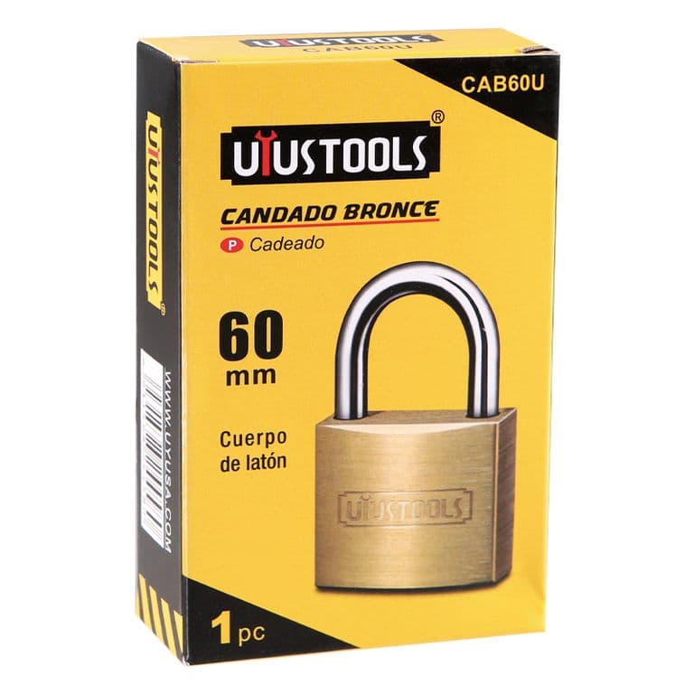 CANDADO DORADO 60MM UYUSTOOLS CAJA