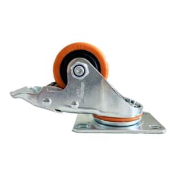 RUEDA INDUSTRIAL PVC/NARANJO CON FRENO 80KG 2.5'' UYU