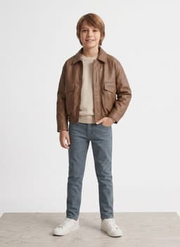 Chaqueta Aviador Unisex Ninos Chiporro Invierno Cafe 4