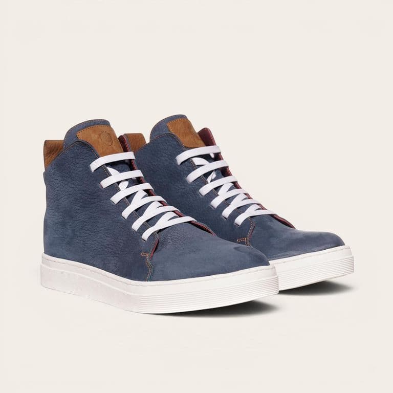 Zapatilla Altas de Cuero Manquehue - Azul/Blanca Azul 39