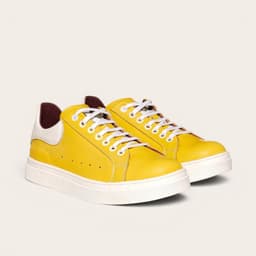 Zapatilla Alexander de Cuero Natural Nevado - AmarilloBlanca Amarillo 40