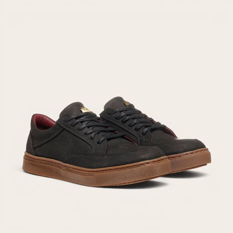 Zapatilla de Cuero Urbana La Campana - Negra/Cristal Negro 43