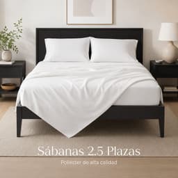 Sabanas 2.5 Plazas Polialgodon Alta Calidad 804 para Hogar Blanco KING