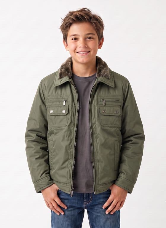 Chaqueta Nino Chiporro Invierno Abrigo Termico Verde 14