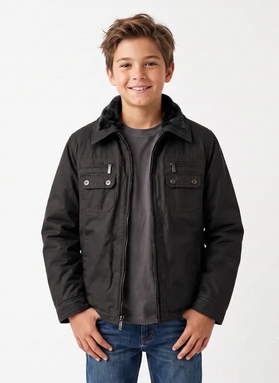 Chaqueta Nino Chiporro Invierno Abrigo Termico Negro 16