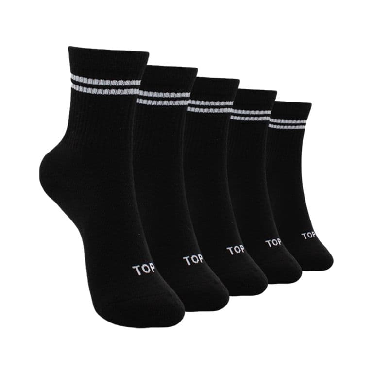 Calcetines Nina Deportivos Largos Pack 5 Con Lurex C2 Negro 35-30