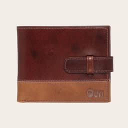 Billetera de Cuero con Pasador Lontue - Cafe Combinacion Multicolor TALLA UNICA