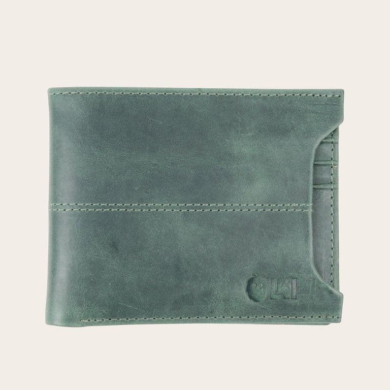 Billetera de Cuero con Tarjetero Removible Ancoa - Verde Verde TALLA UNICA