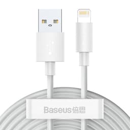Simple Wisdom Data Cable Kit USB to iP 2.4A 2PCSSet)1.5m White