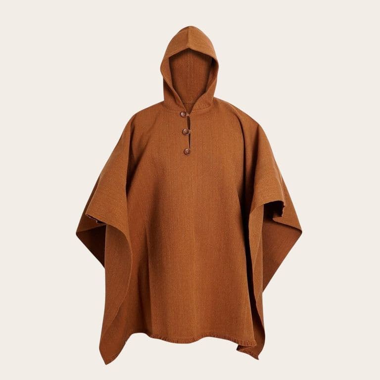 Poncho Clasico de Lana Premium - Cafe Terracota TALLA UNICA