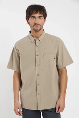 Camisa manga corta Texture Beige 2XL