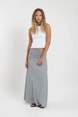 Falda larga Smock Gris M