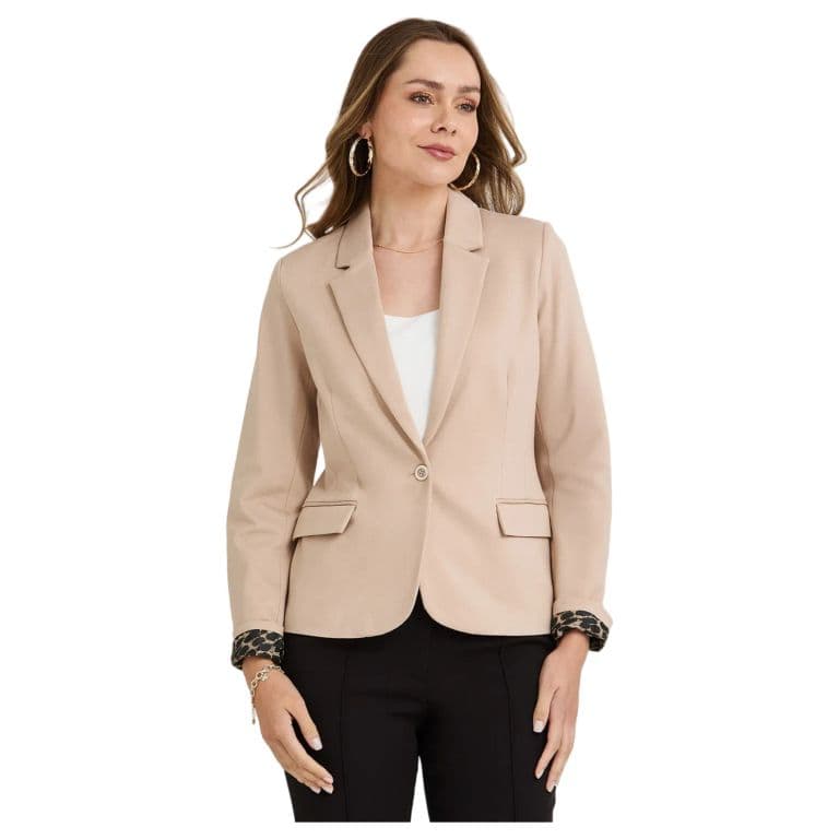 Blazer Un Boton Mujer Beige Beige 3XL