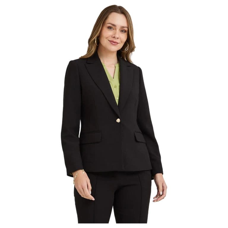 Blazer Un Boton Mujer Negro Negro XL
