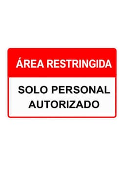 AVISO ALUMINO 20X30 CMS AREA RESTRINGIDA