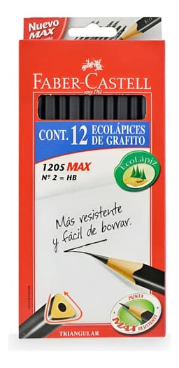 Lapiz Grafito Triangular Caja 12 Unidades Grafito