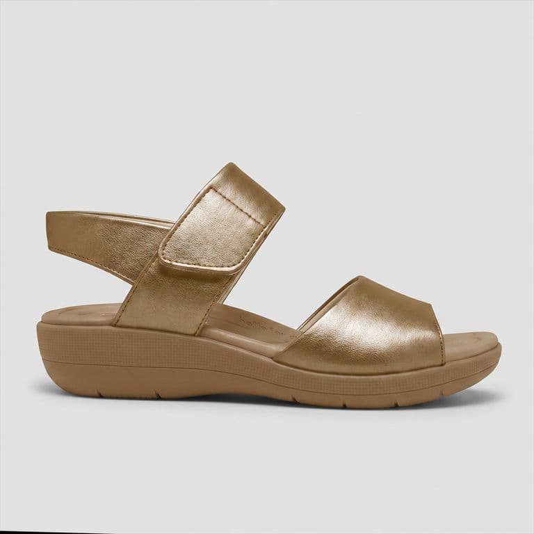 Sandalia Mujer Oro Fascitis 44 Dorado 37