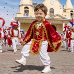 Traje Tirana Diablada Nino 5 Piezas Rojo Baile Tipico Fiestas Patrias Rojo 10
