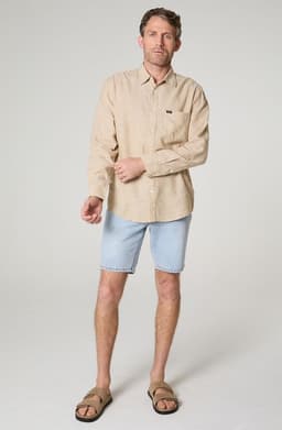 Camisa Hombre Manga Larga Diseno Cuadros Western Regular Fit Beige L