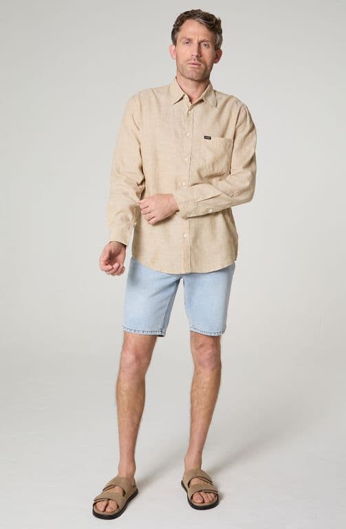 Camisa Hombre Manga Larga Diseno Cuadros Western Regular Fit Beige L