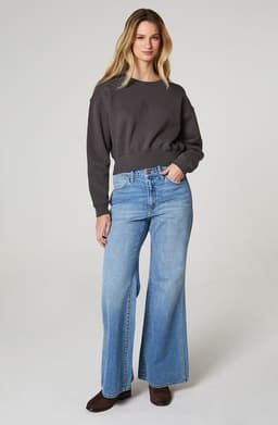Poleron Mujer Cuello Redondo Relaxed Fit Negro S