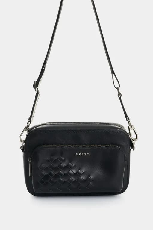 Velez Bandolera Cuero Con Detalle Tejido Hombre Kansas 2.0