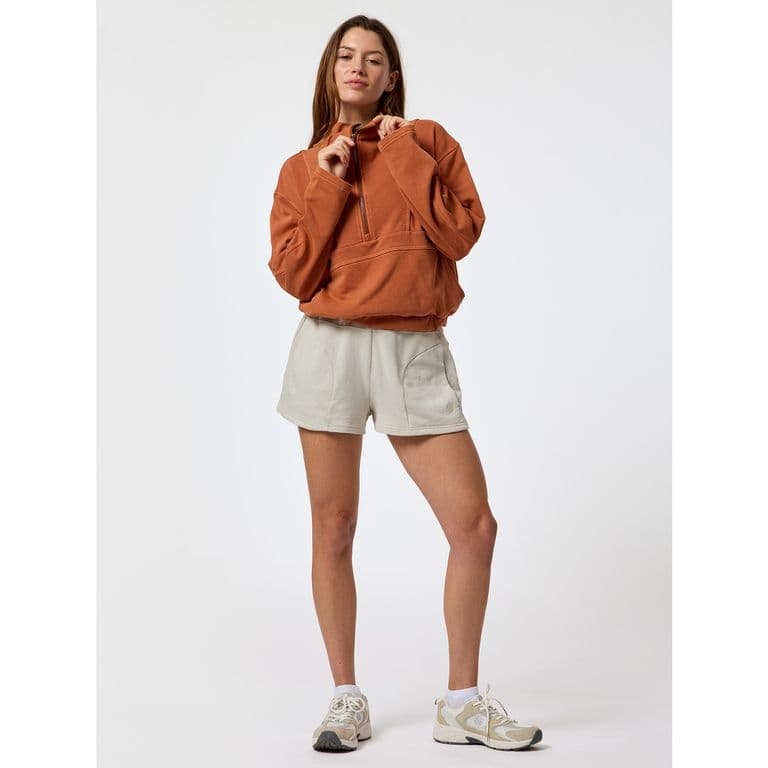 Poleron Funnel-Neck Half Zip Naranjo Mujer Naranjo S