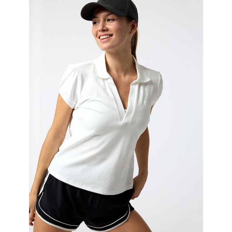 Polera Polo Pique Aloe Blanca Mujer Blanco XS