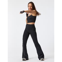 Calza Open Hem Flare Aloe Negra Mujer Negro L