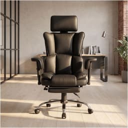 Sillon Ejecutivo Ergonomico Reclinable 165 Y Reposapies Pu Cuero Sintetico Negro