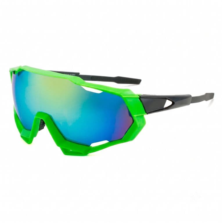 Lentes de Sol Ciclismo B-098 UV400 Marco TR90 Lente Escudo Unisex Verde TALLA UNICA