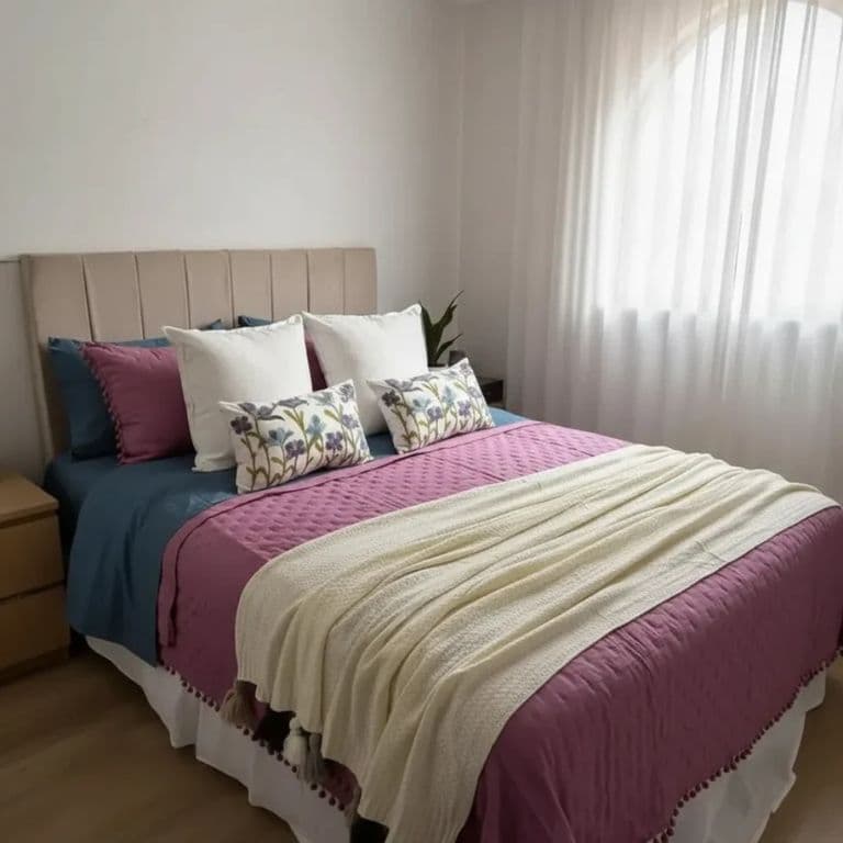Set Renovacion Dormitorio Jardin De Lavanda 8 Piezas Azul KING