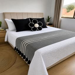 Set Renovacion Dormitorio 7 Piezas Black Flower Negro 2 PLAZAS