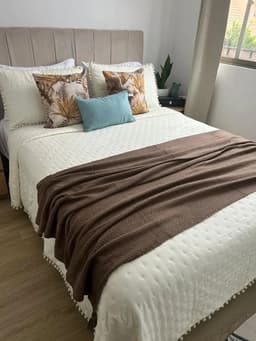 Set Renovacion Dormitorio Arena Natural 6 Piezas Gris 1,5 PLAZAS