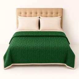 Manta Suave Diseno Geometrico Verde Oscuro 2 Plazas Sherpa Verde