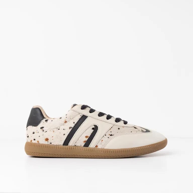 Zapatilla Cuero Mujer Lumina Print Cafe 35