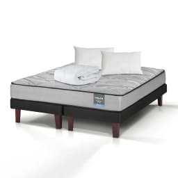 Cama Europea Dream Dual 2 Plazas 150x190 + Almohada Policotton + CubreColchon Basico