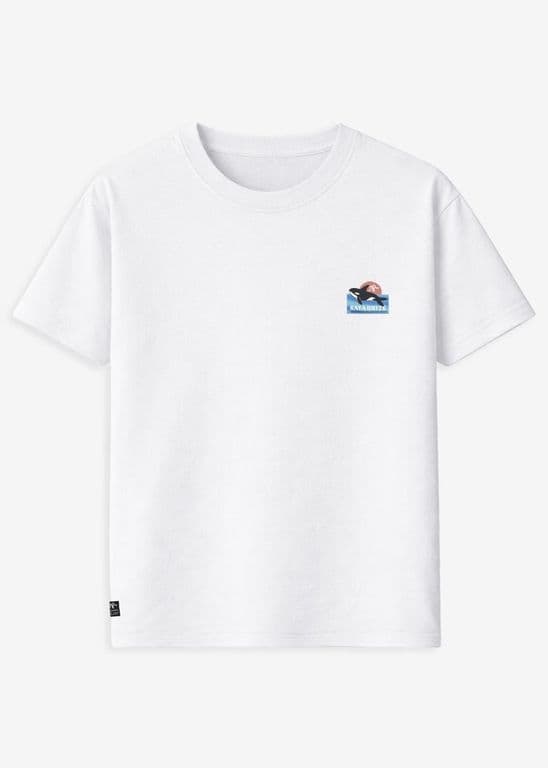 Polera Diseno Algodon Print Blue Hombre Blanco XS
