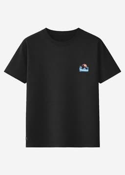 Polera Diseno Algodon Print Blue Hombre Negro S
