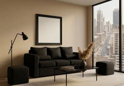 Sofa prince 3 cuerpos 2 puff Negro